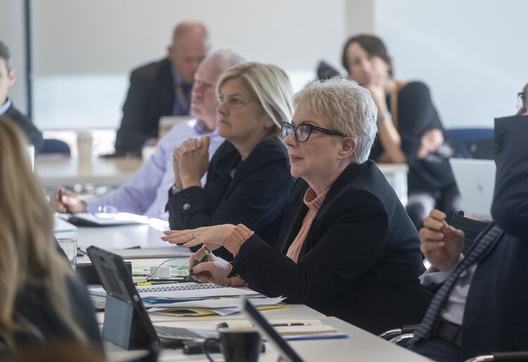 Image of our Chair of the Watercare board, Margaret Devlin sitting in a meeting